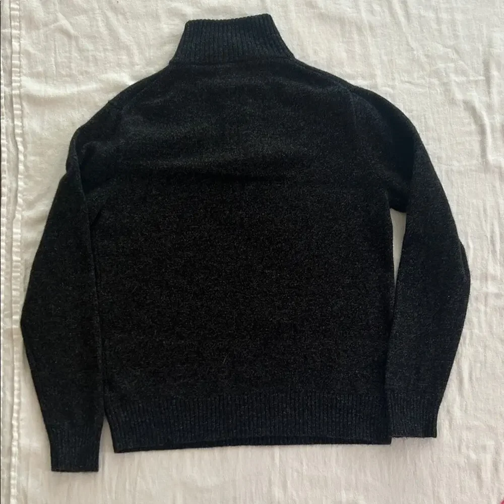 J. Crew Rugged Merino Men's Dark Gray Quarter Zip Wool Blend Sweater Size M